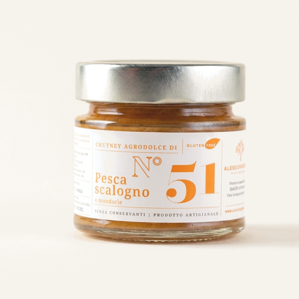 Alessio Brusadin Chutney Agrodolce di Pesca, Scalogno e Mandorle