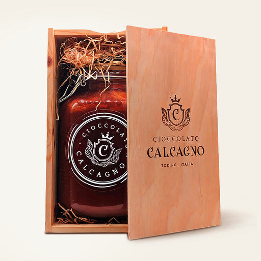 Calcagno Crema Piemonte Vaso da 2 kg in Cassetta di Legno